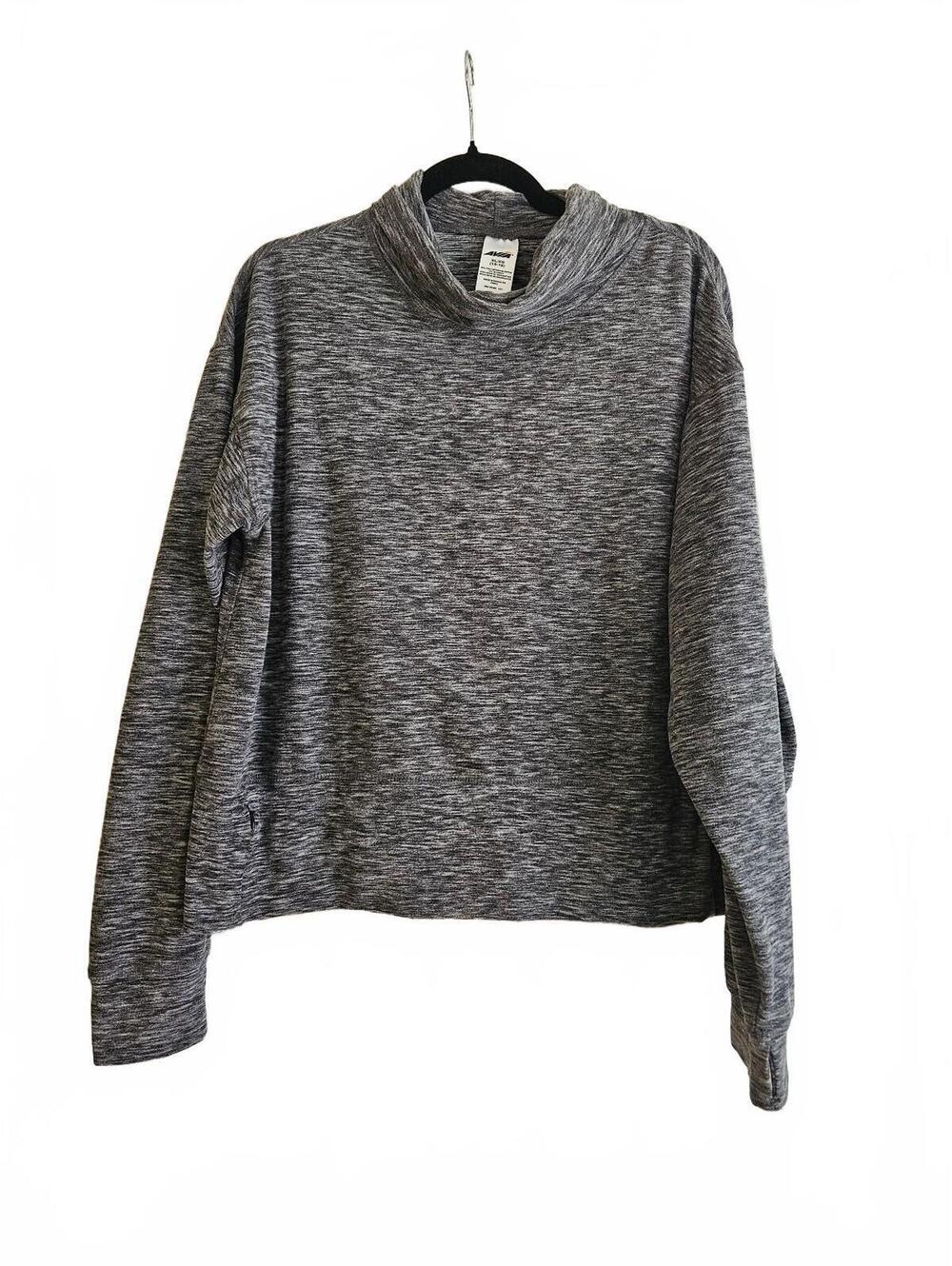 Avia Women's XL Gray Heathered Long-Sleeve Pullover w/Cozy Cowl Neck-Fall Ready